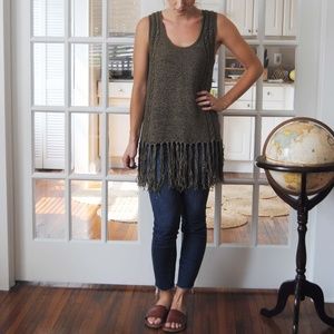 Harve Benard Sweater Tank with Tassels - size M